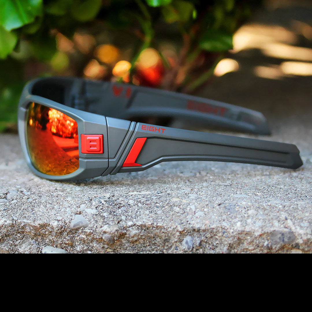 V.1 Matte Gray Red REVO Polarized Canada – EIGHT Canada V.1 Matte Gray Red REVO Polarized Canada – EIGHT Canada